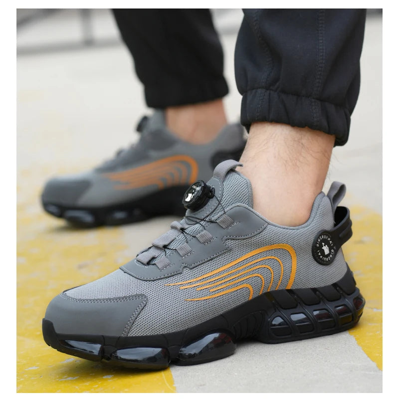 Men's Steel Toe Cap, Non-Lacing, Anti-Impact & Anti-Puncture Casual Work Shoes....50.04% OFF!