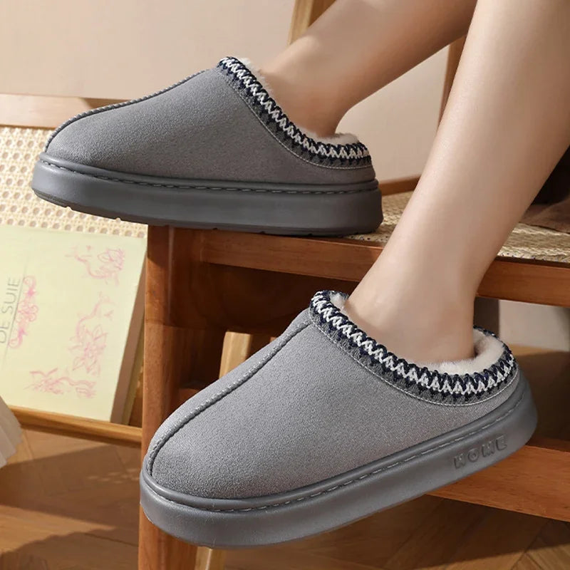 Women's/Men's Fluffy Platform Slippers, Plush Warm Cotton Shoes, Non Slip....11.50% OFF!