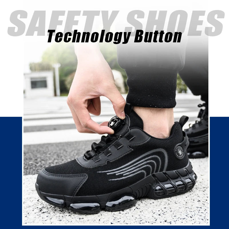 Men's Steel Toe Cap, Non-Lacing, Anti-Impact & Anti-Puncture Casual Work Shoes....50.04% OFF!