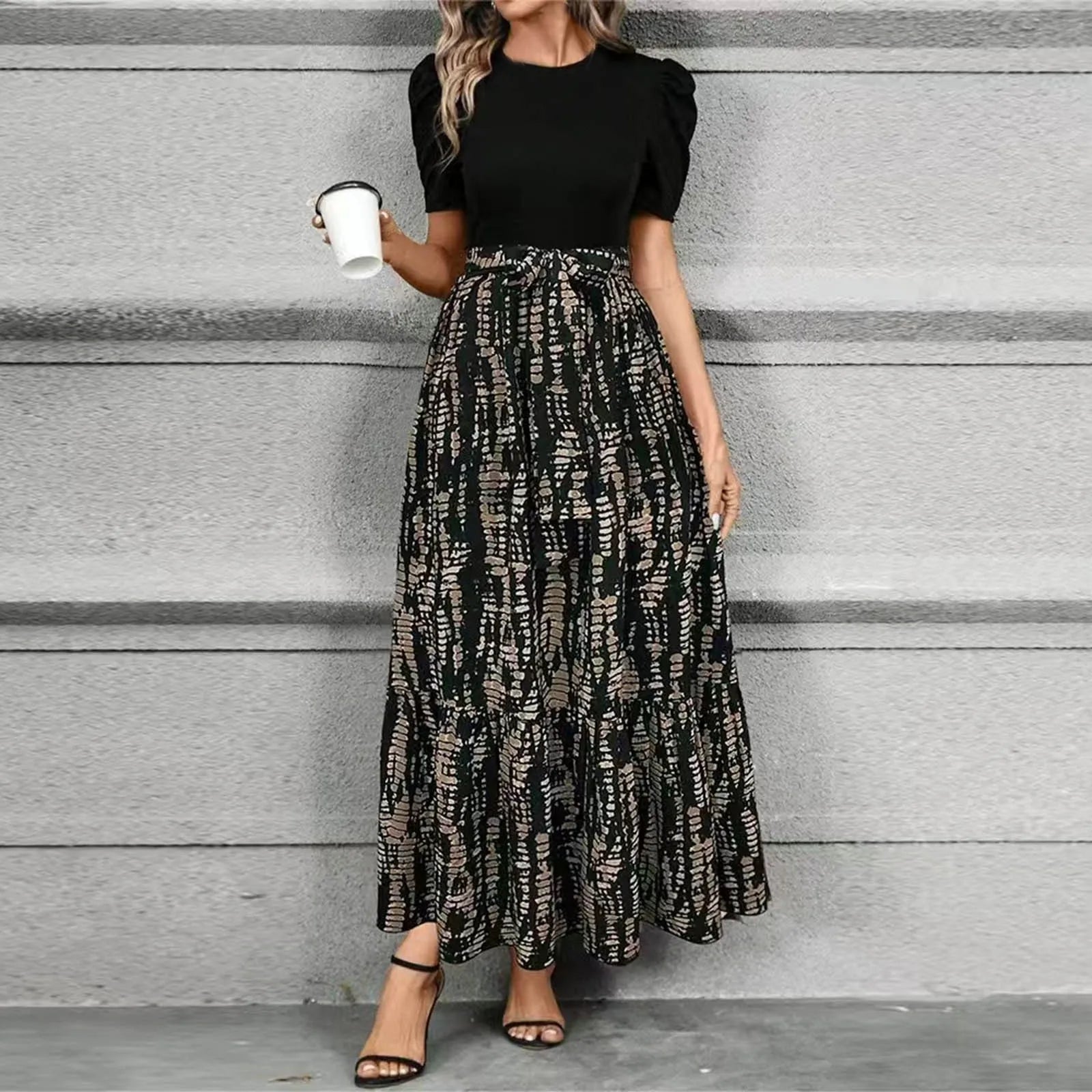 Women's Round Neck Dress, Short Sleeved, Floral Print Dresses.....20% OFF!