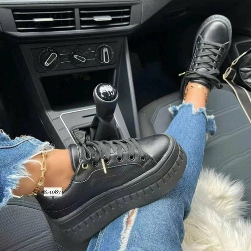 Women's Casual Platform Shoes Flat Sneakers.