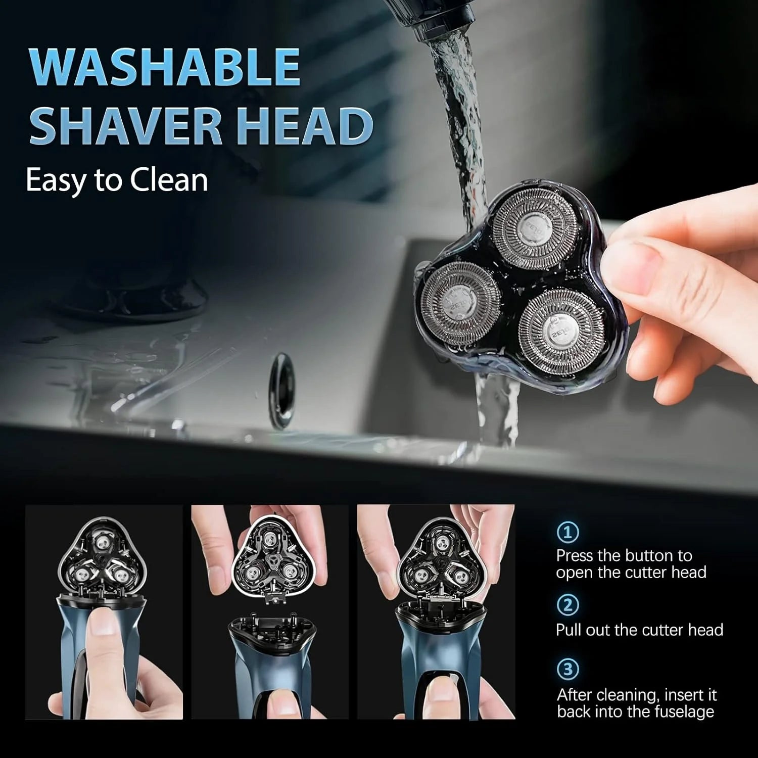 Men's Electric Razor, Rechargeable, Electric Razor Shaver, Wet/Dry Shave, 3 Sets Of Floating Heads....37.77% OFF!