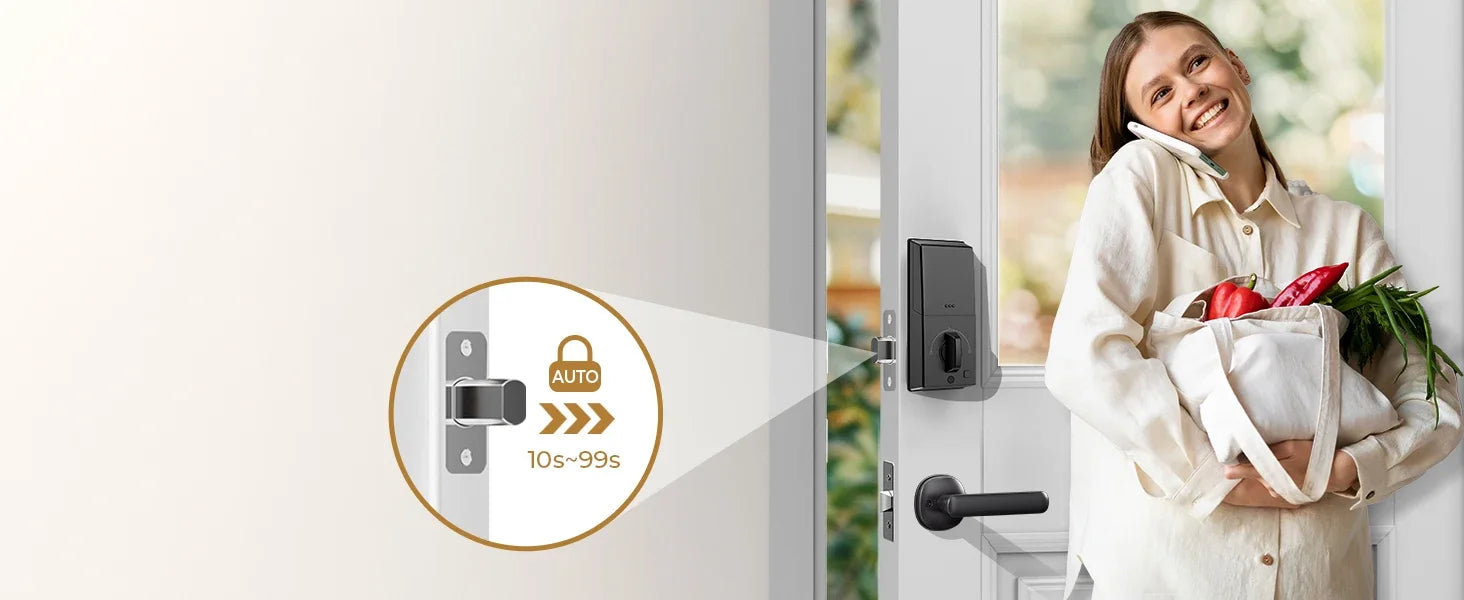 Smart Wi-Fi Keyless Door Lock With Camera, Bluetooth Technology, Users Can Unlock Front Door Lock Via APP Access, Fingerprint, Keypad Code or, Traditional Keys, Camera & Doorbell, 130 Wide Angle Lens, Two Way Microphone & Speaker....63.67 % OFF!