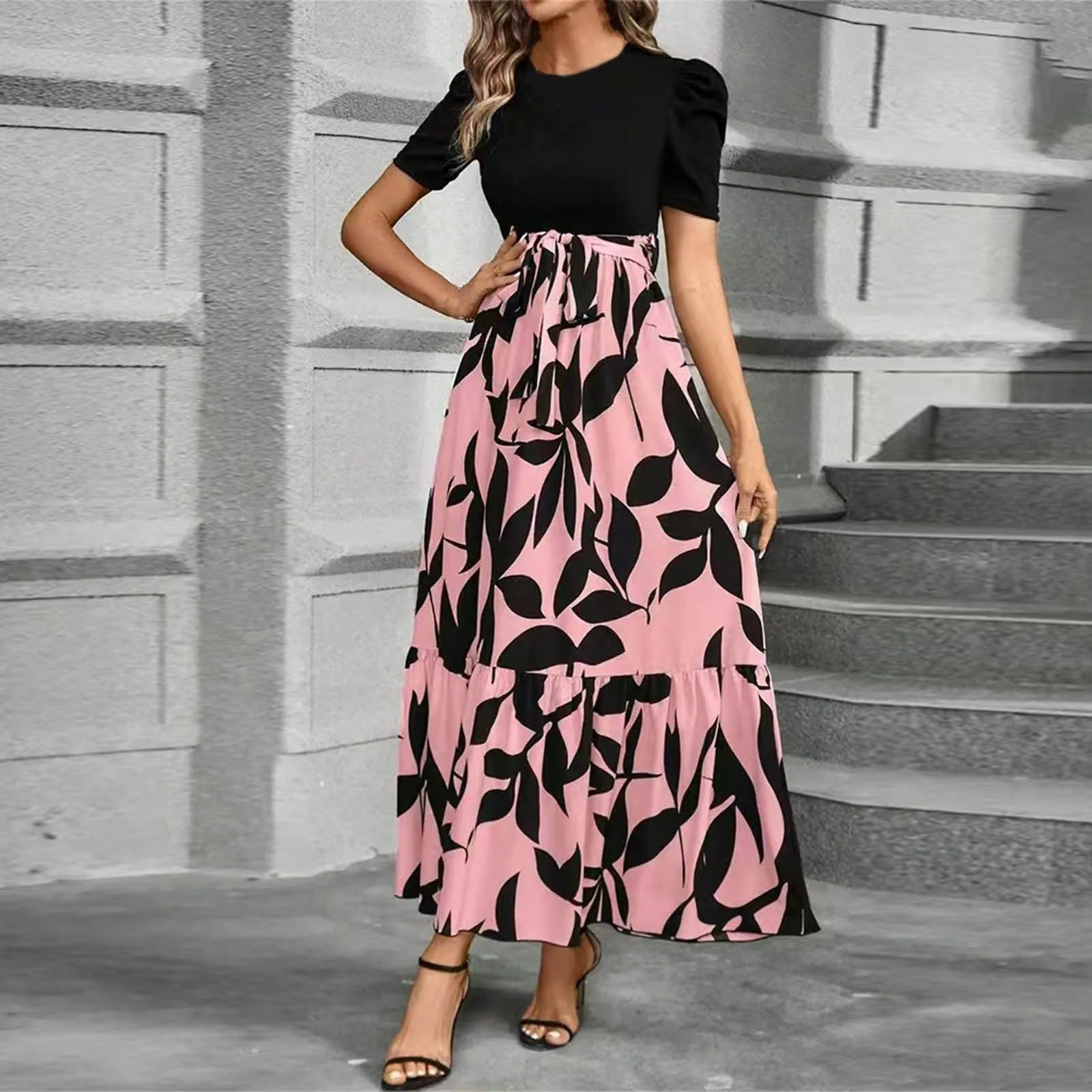 Women's Round Neck Dress, Short Sleeved, Floral Print Dresses.....20% OFF!
