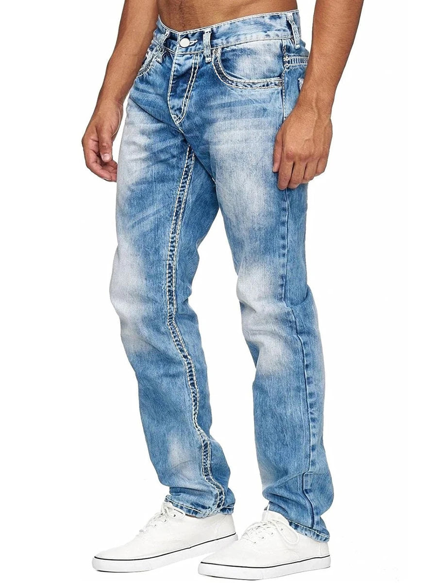 Men s Vintage, Retro Fit Jeans, Faded Washed, Gradient Color Distressed Denim.....10% OFF!