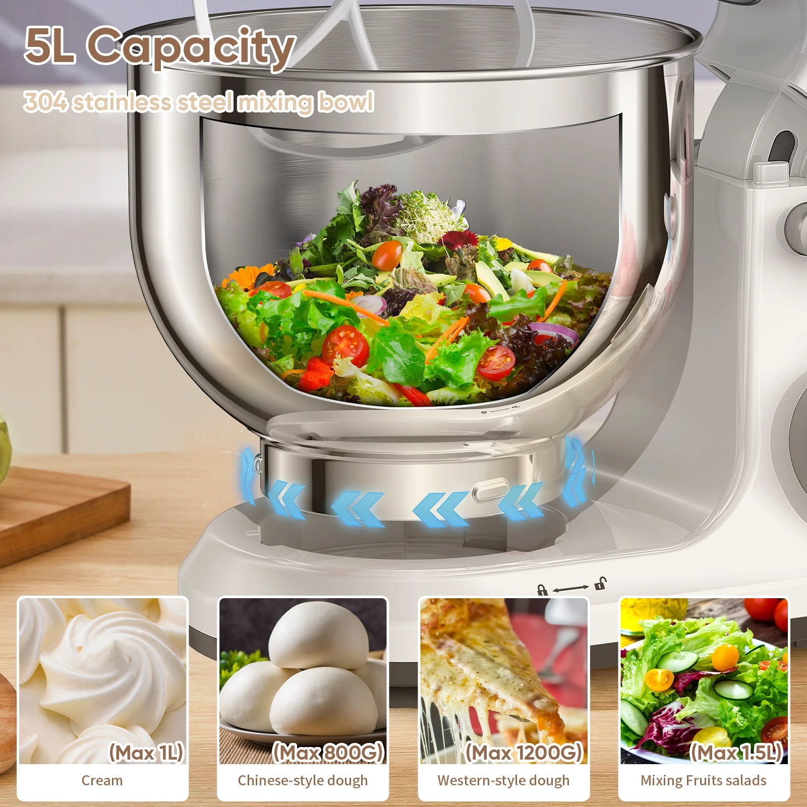 Kitchen Food Stand Mixer, 1200W, 11-Speeds, DC Motor, Digital LED Screen, Electric Food Mixer With Dough Hook, Whisk....56.51% OFF!