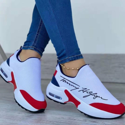 Women's Tommy Hilfiger Fashion, Casual, Breathable, Wedges, Slip On Sneakers.