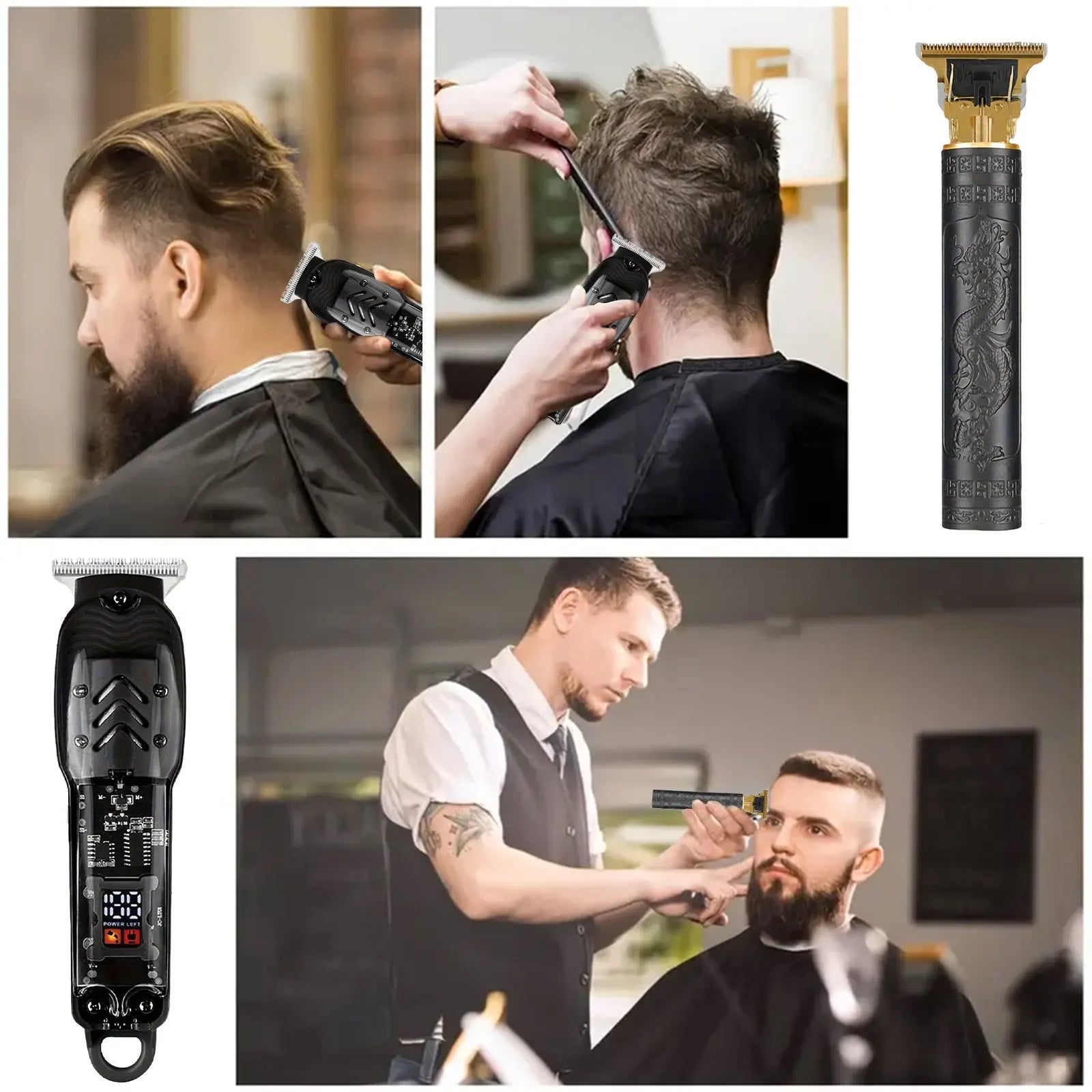Men's Hair Clipper Kit, 2 Pieces, USB Rechargeable Cordless Beard Trimmer, With LED Display....33.56% OFF. ONLY 9 MORE IN STOCK!