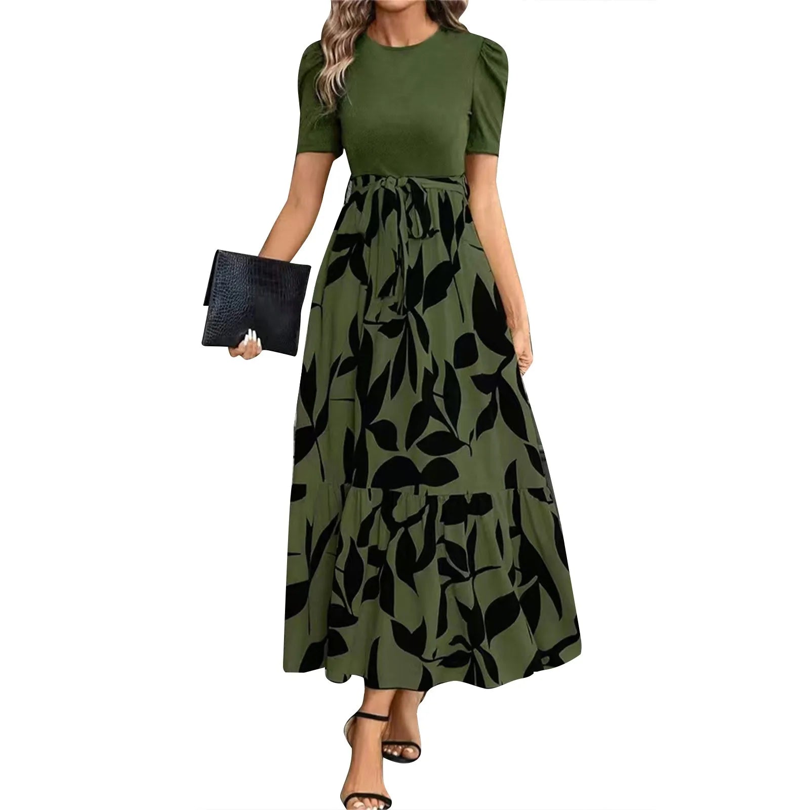 Women's Round Neck Dress, Short Sleeved, Floral Print Dresses.....20% OFF!