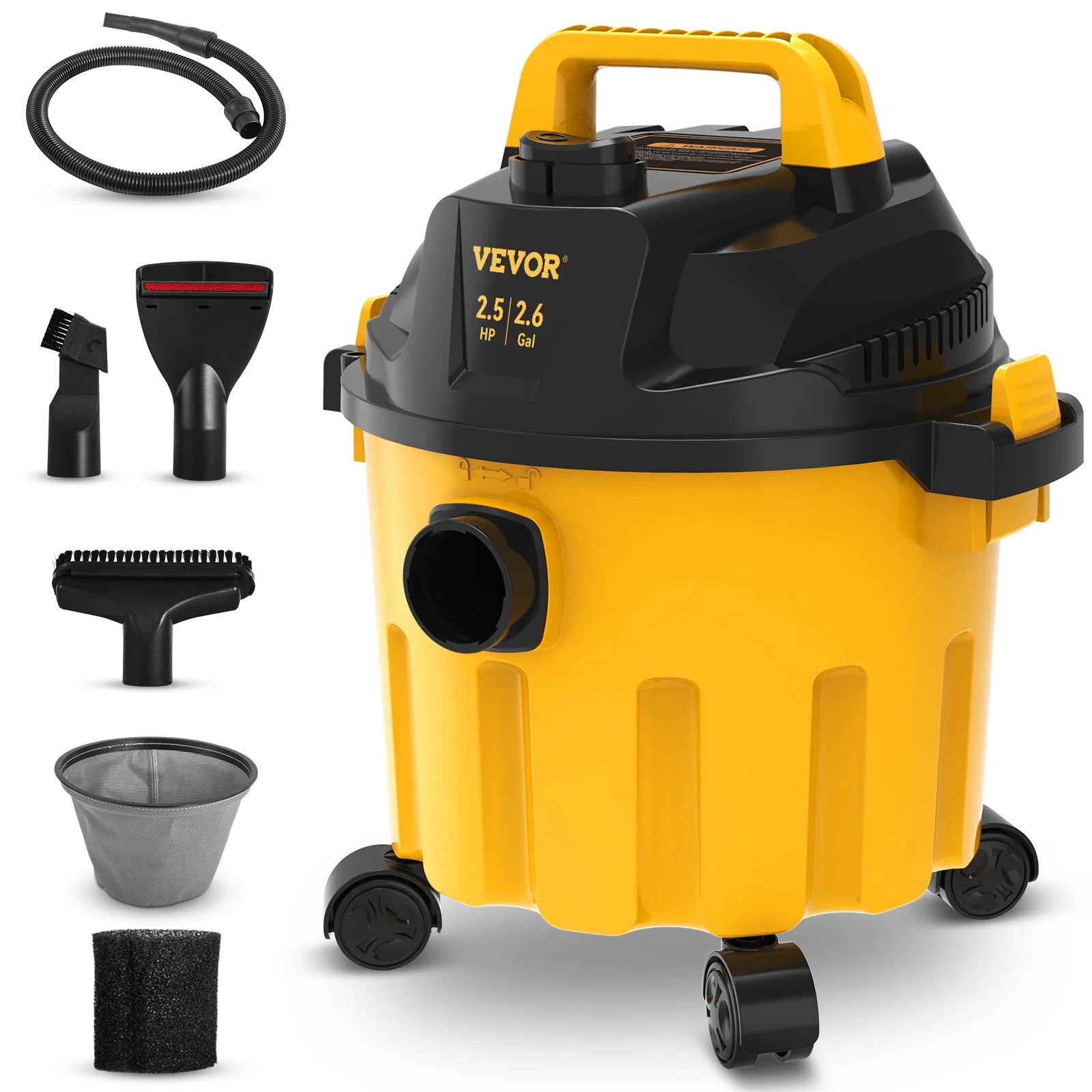 Wet Dry Vac, 2.6 Gallon, 2.5 Peak HP, 3 in 1 Portable Shop Vacuum, With Blowing Function, Attachments....60.85% OFF! TRENDING OVER THE LAST 2 WEEKS!