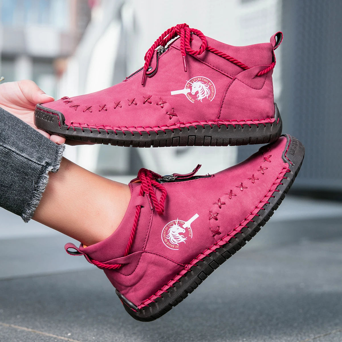 Western Chic Handmade Ankle Boots - Premium Hand-Stitched, Soft Leather, Casual Outdoor Shoes for Women - Comfortable, Durable.....20% OFF!