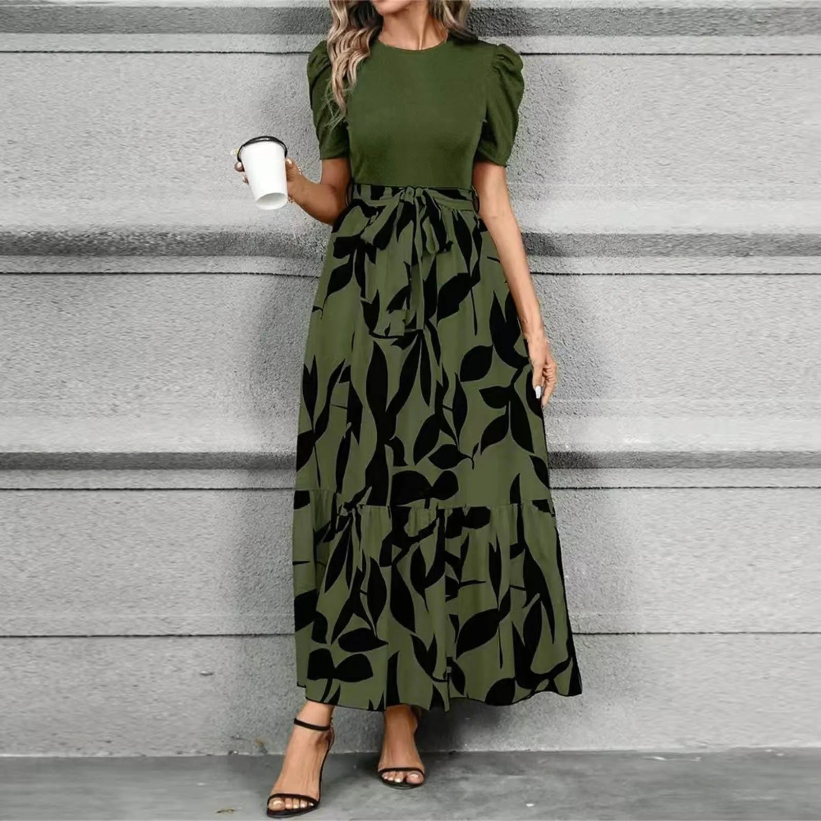 Women's Round Neck Dress, Short Sleeved, Floral Print Dresses.....20% OFF!
