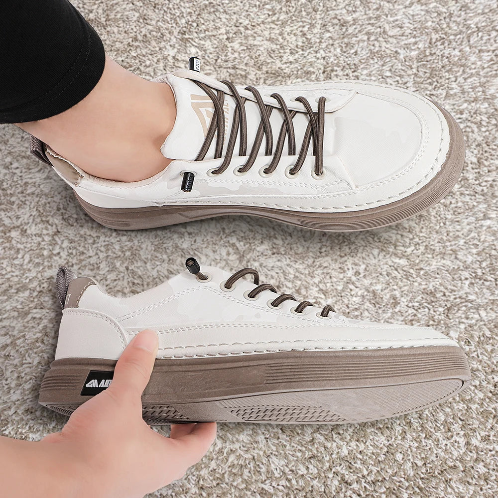 Men's Leather Canvas, Breathable Thick Platform Shoes.....15% OFF!