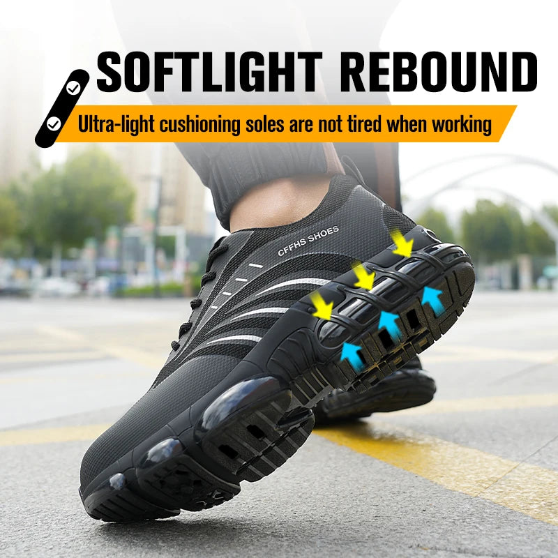 Men's Breathable, Lightweight & Comfortable, Anti-Smash & Anti-Puncture Safety Shoes....53.37% OFF!