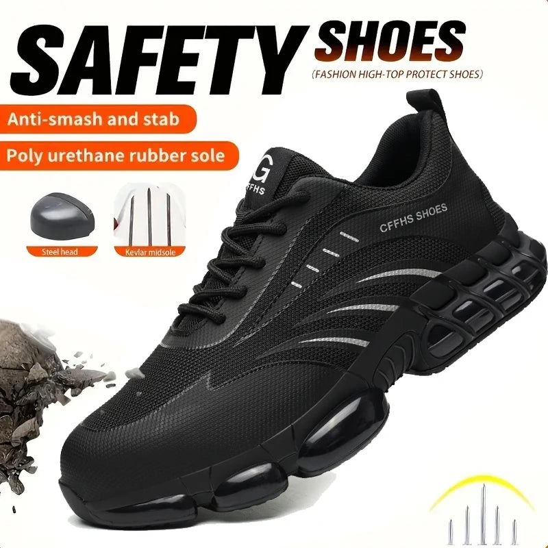 Men's Breathable, Lightweight & Comfortable, Anti-Smash & Anti-Puncture Safety Shoes....53.37% OFF!