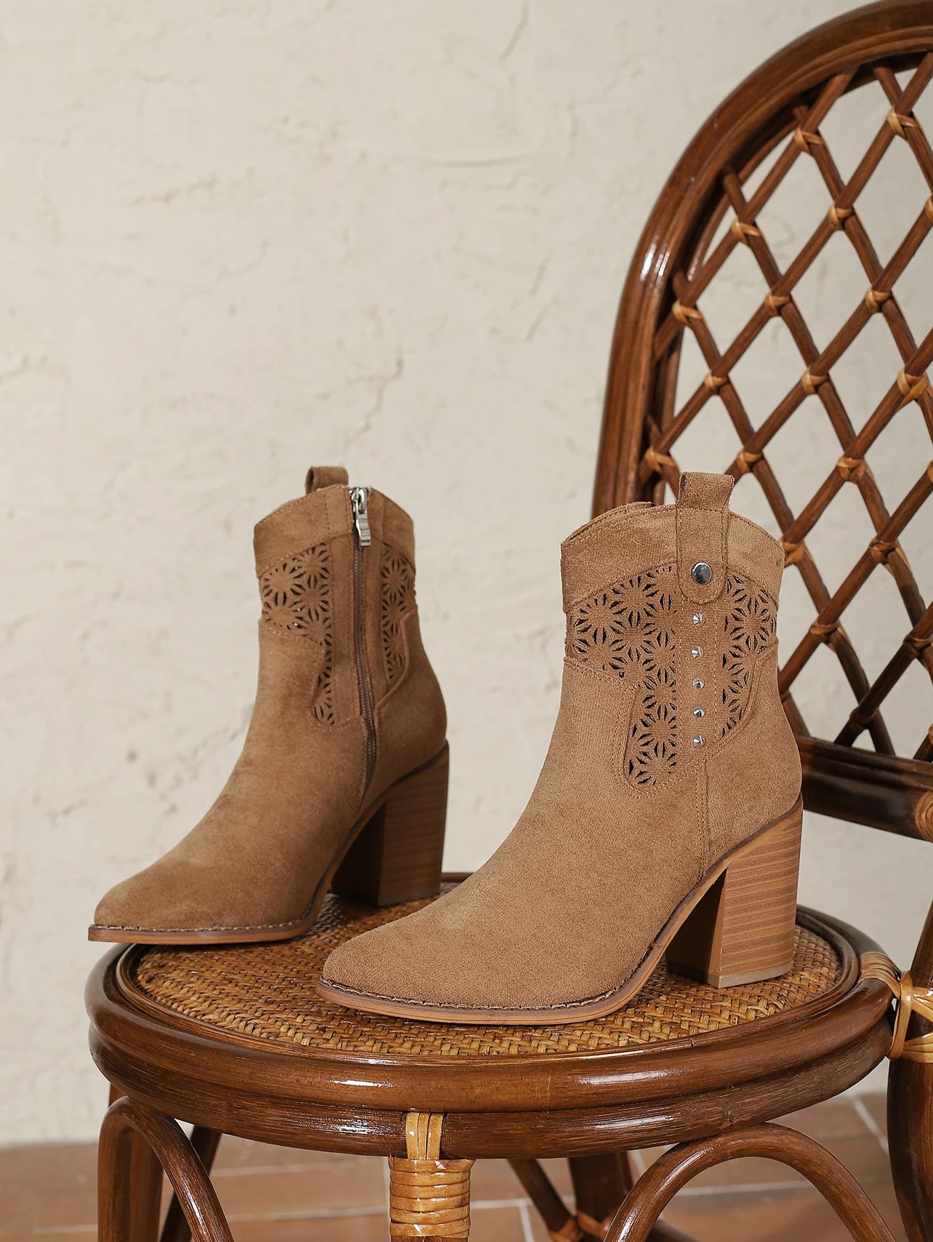 Women's BROWN Cowgirl Ankle Boots, Western Stylish Faux Leather...20% OFF! TRENDING NOW!