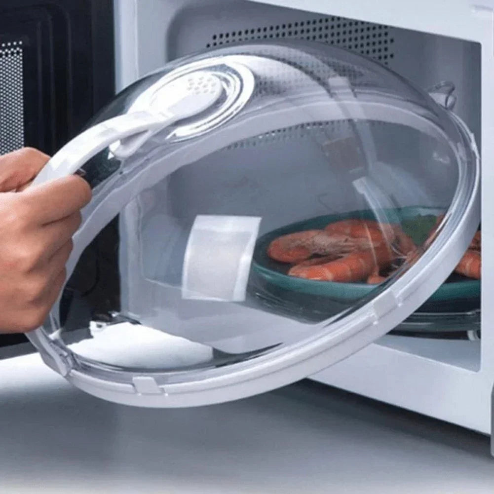 Microwave Food Splash Guard, High Temperature Resistant, Food Heating Cover With Steam Vent & Handle Transparent Plate Cover. EXTREMELY POPULAR THIS WEEK!