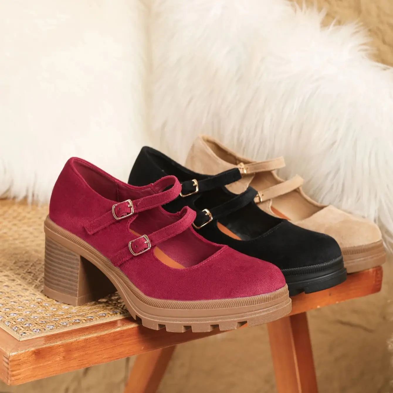 Women's Thick Soled Leather Dress Shoes With Thick Heels.....20% OFF!