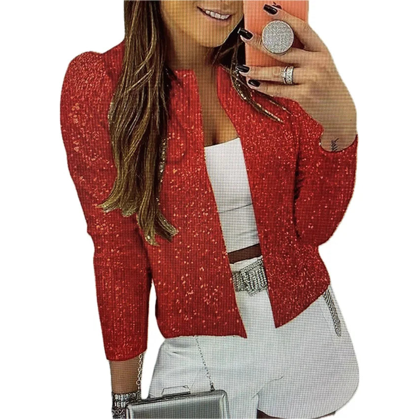 OK "Swifties"- Here You Go: Chic Shining Sequins, Open Blazer, Long Sleeve. TRENDING THIS WEEK!....20% OFF!