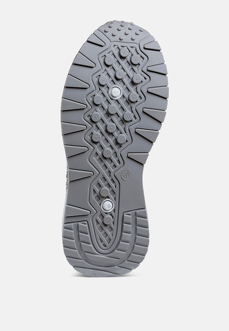 Women's Glitter Detail Chunky Sneakers With Anti-Skid Sole