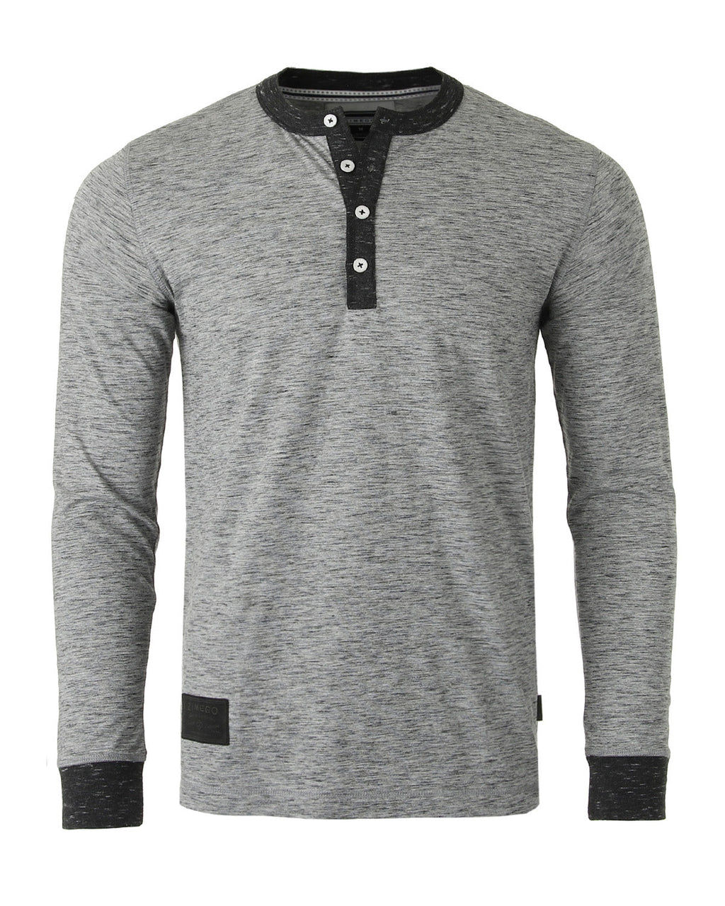 Men's Long Sleeve, Contrast Button, Placket Neck, Cuffs, Casual Henley Shirts