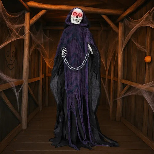 Halloween- 6 FT Outdoor Animatronics Grim Reaper. 20% OFF!
