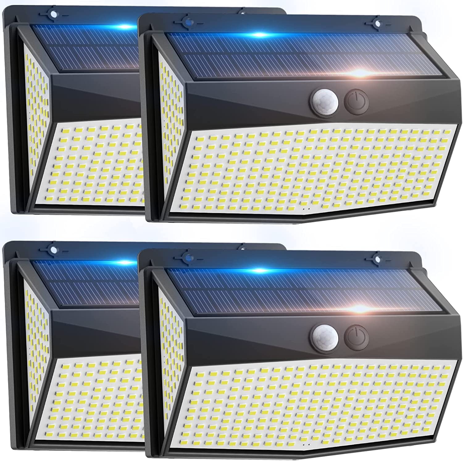 Outdoor Motion Sensor Lights, 600LM - 6500K Solar Powered Flood Lights, Waterproof With 3 Modes, 270° Wide Angle Security- Wall Lights For Outside - 4 Pack.....10% OFF! TRENDING NOW!