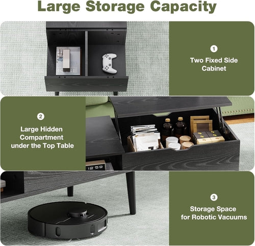 Wood- Lift Top Coffee Table With Hidden Compartment & Large Storage...TRENDING NOW....10 OUT OF 50 REMAINING!