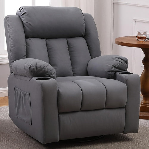 Ultimate Comfort Massage Swivel Reclining & Rocking Chair, Vibration Massage & Heating: Equipped With 8 Massage Points