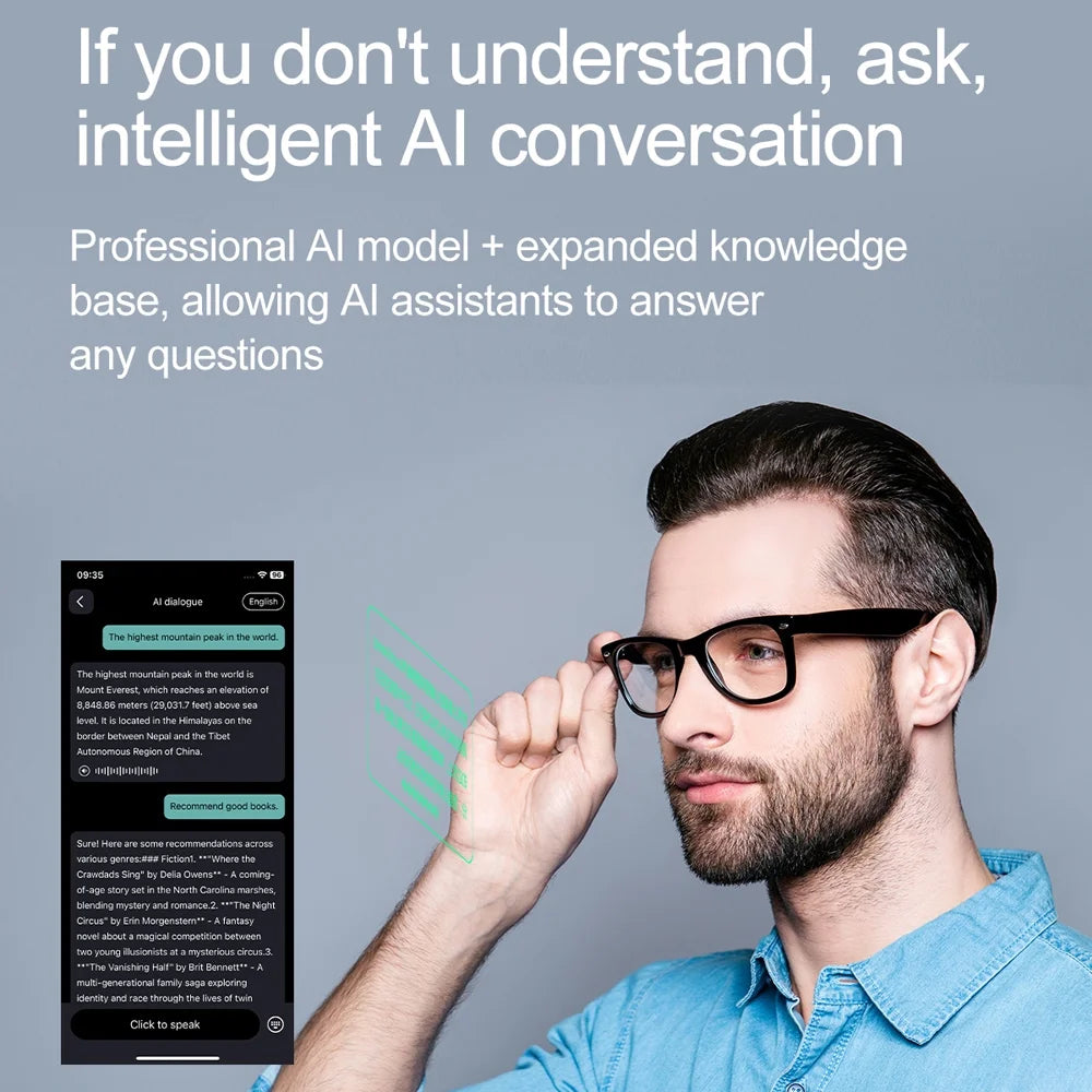 Wireless Bluetooth Glasses For Men/Women, Smart Glasses With Open-Ear Voice Control & Calling, Anti-Blue Light, AI Assistant & Translation For Traveling & Driving.....10% OFF! AVERAGING 14 SALES/WEEK- DEFINATELY TRENDING!