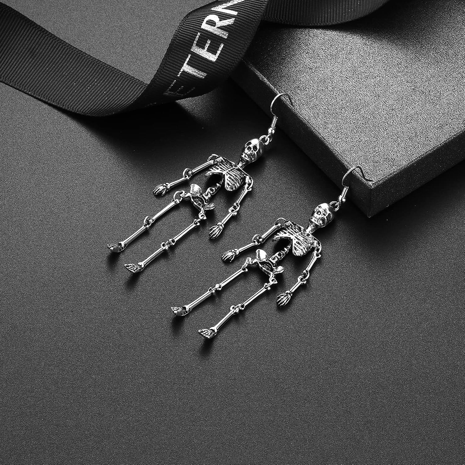 Halloween Earrings- Jointed Skeleton Long Ear Drop.....
