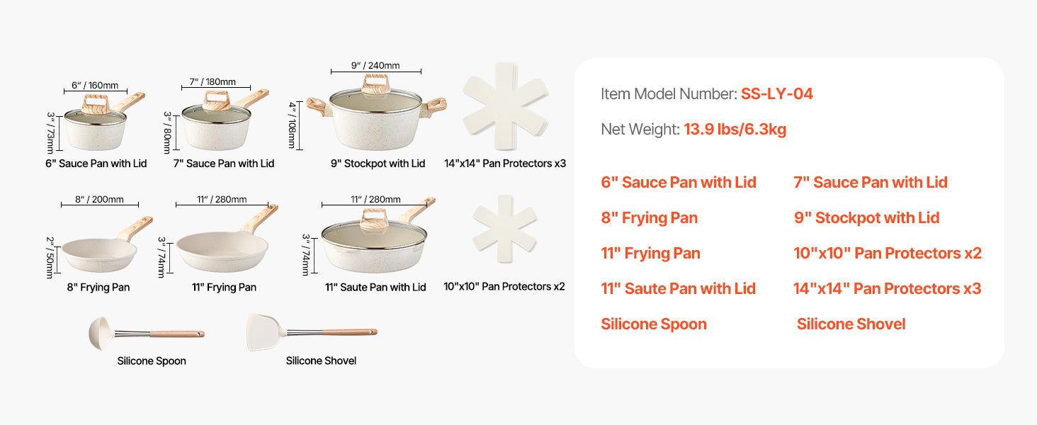 Pot's/Pan's, 17 Piece Set- Granite Nonstick Cookware....30% OFF! TRENDING NOW!
