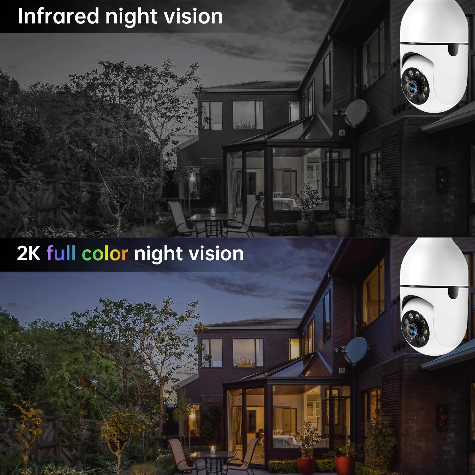  Wi-Fi Light Bulb Security Camera, 2K HD Security Cameras for Home, Wireless Outdoor Motion Detection & Alarm, Two-Way Talk, Color Night Vision.....10% OFF! CURRENTLY ON HIGH DEMAND & TRENDING!