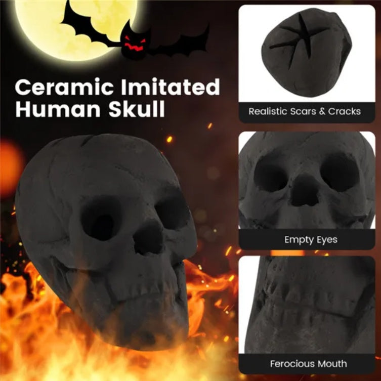 Halloween Human Skull For Fireplace/Fire Pitt. 10% OFF!
