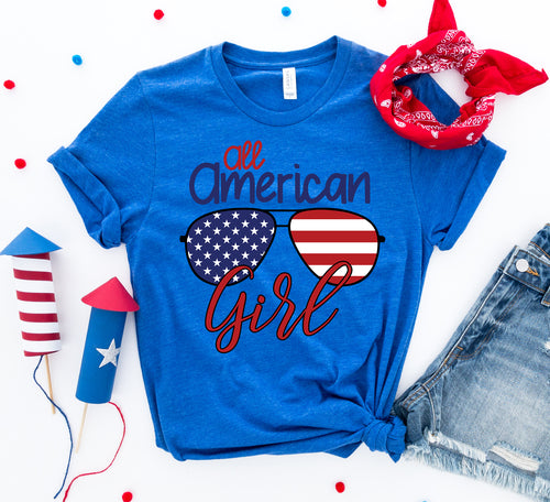 Women's 4th of July All American Girl T-shirt