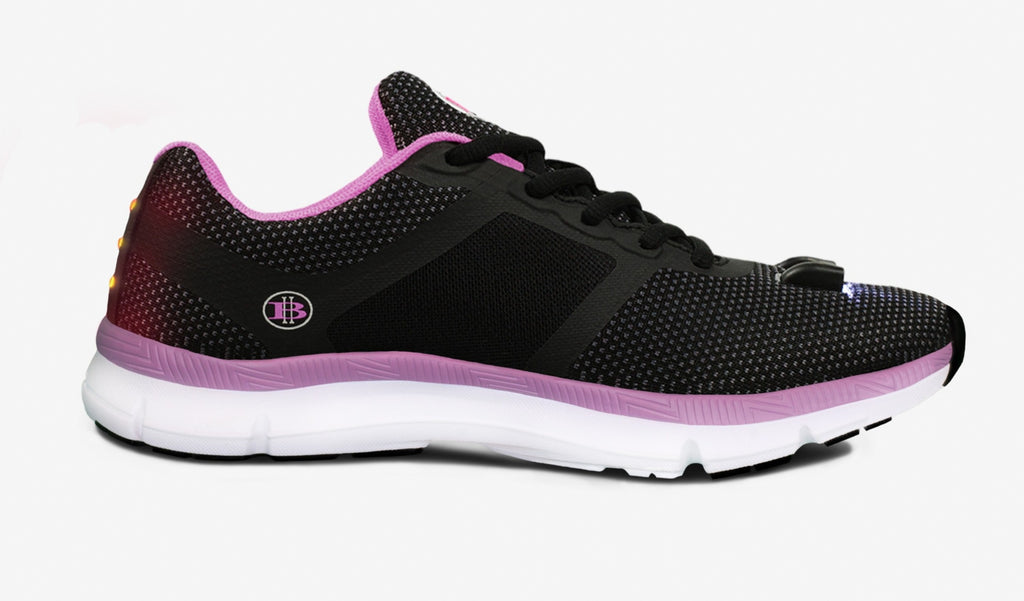 Women's Night Runner, Headlight System & Rear Running Safety Light System- Both Independently Remote Controlled. Enhanced Arch Support & Padded Collar & Tongue.