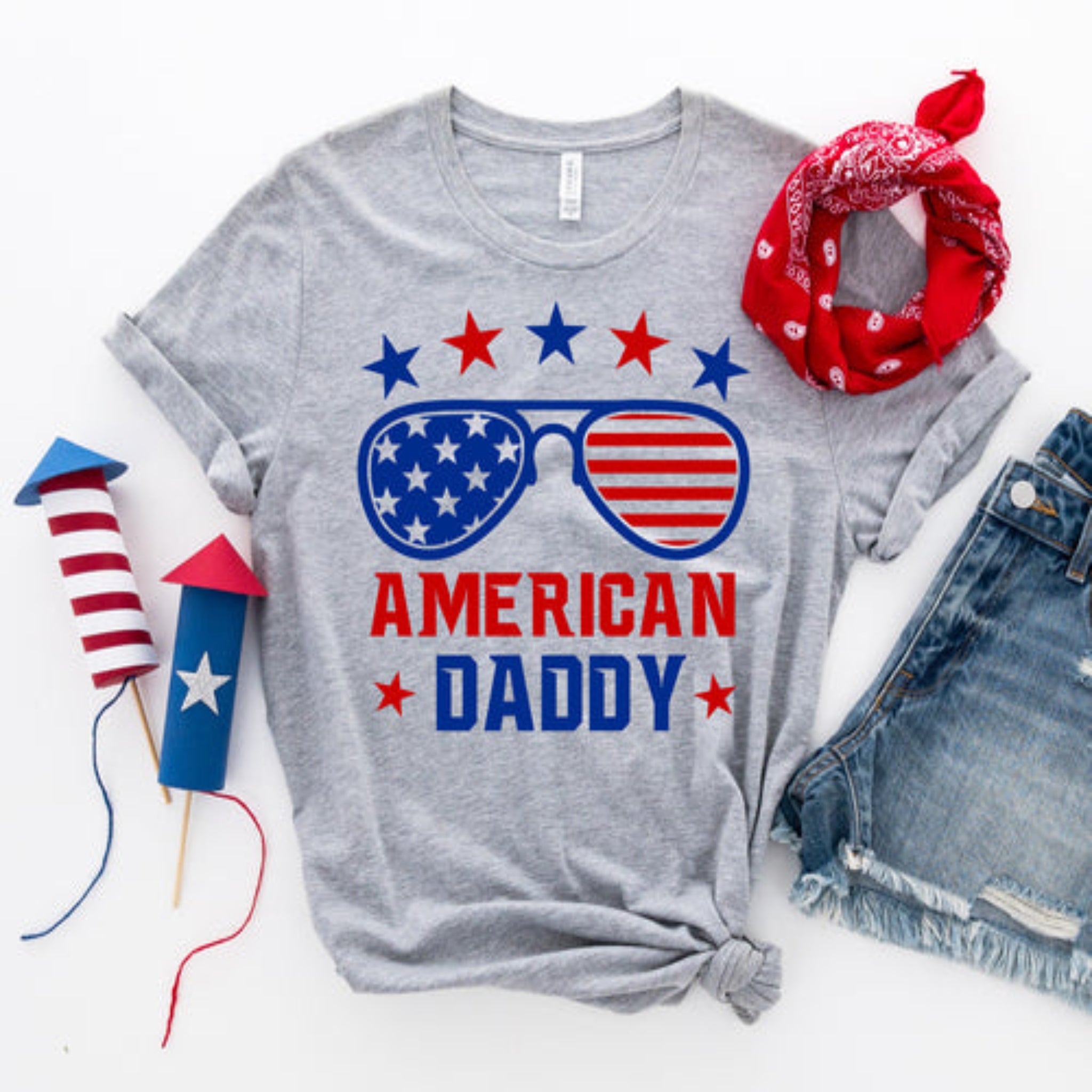 Men's American Daddy 4th Of July T-Shirt.