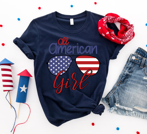 Women's 4th of July All American Girl T-shirt