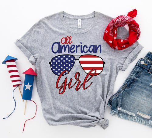 Women's 4th of July All American Girl T-shirt