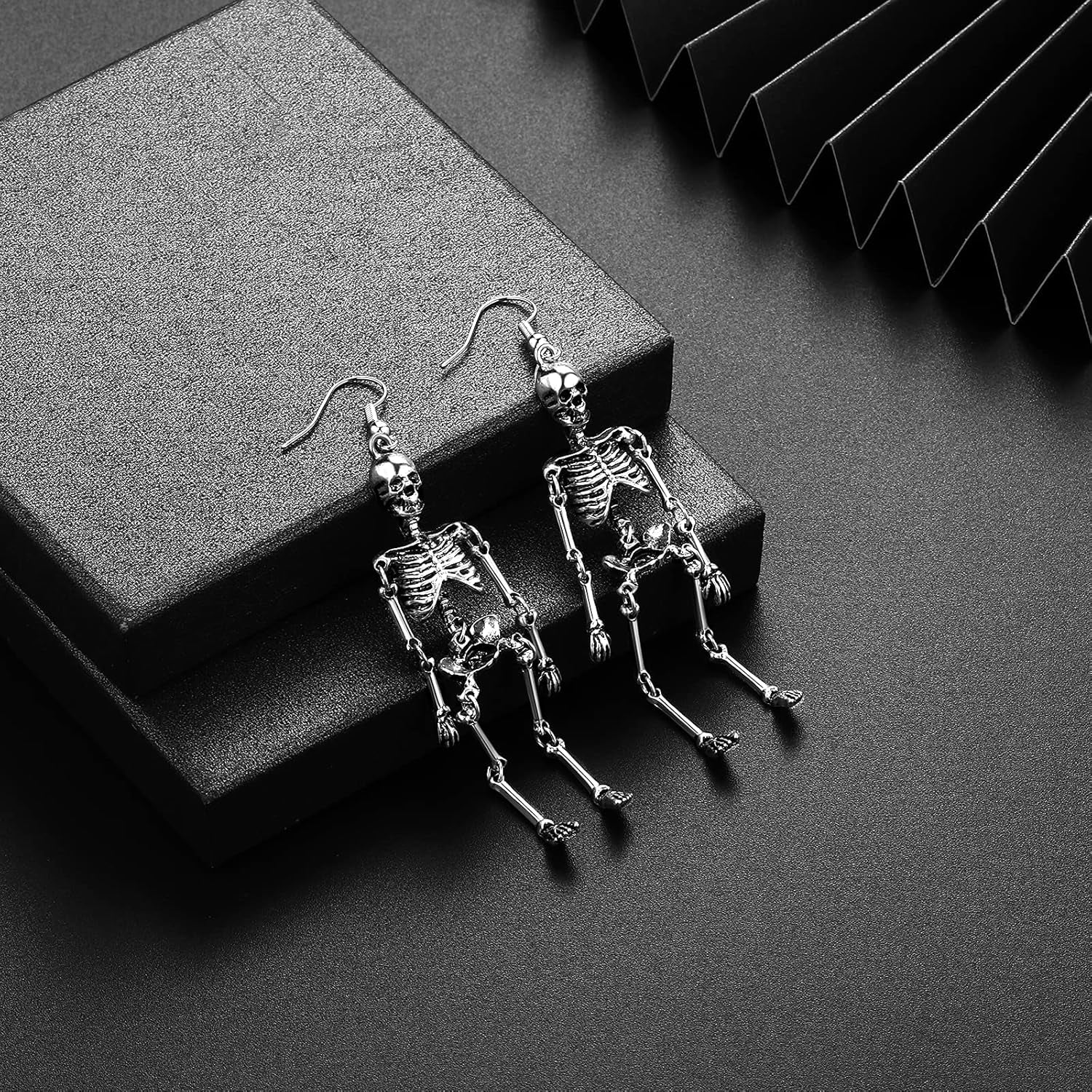 Halloween Earrings- Jointed Skeleton Long Ear Drop.....