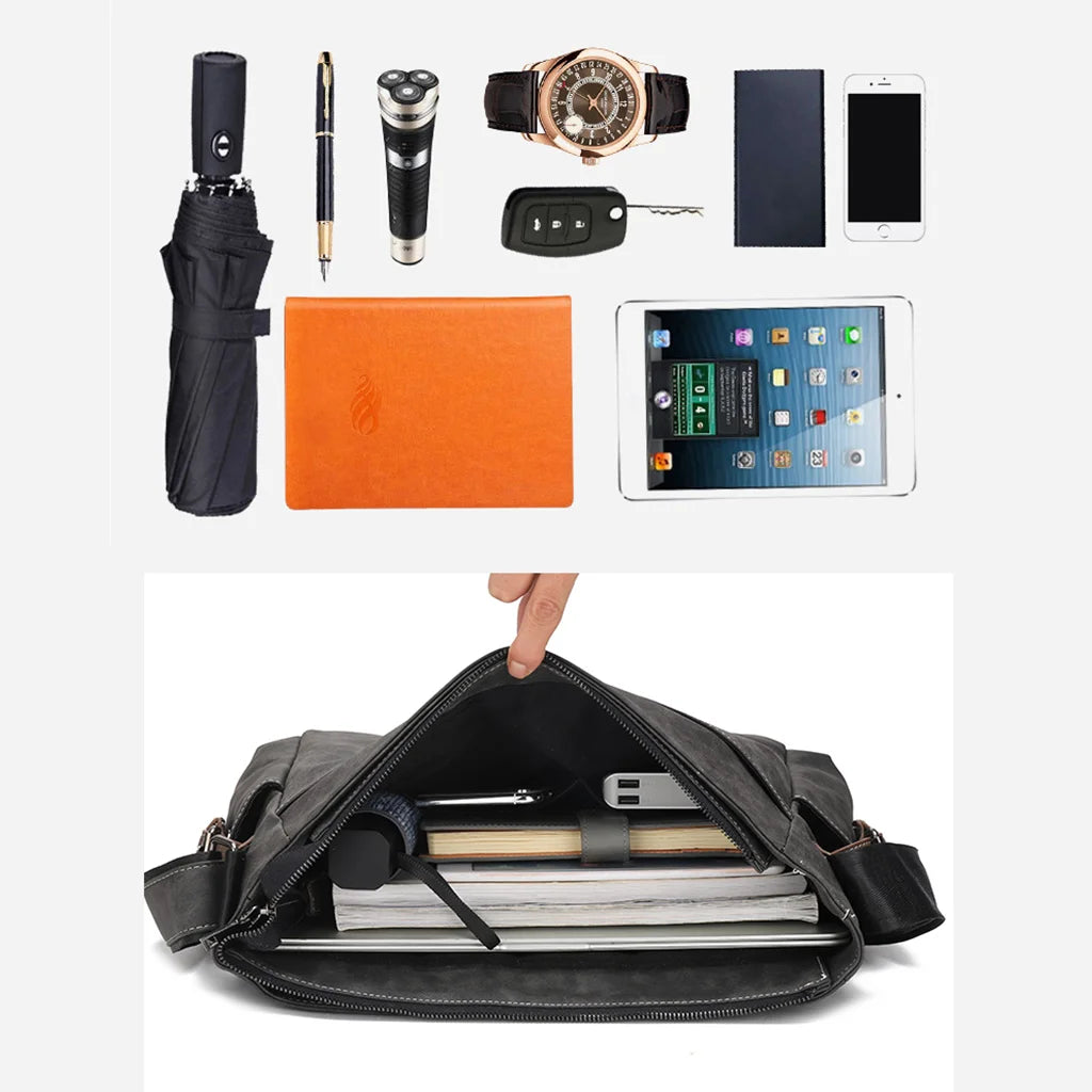 Men's Vintage Designer, Hand Stitched Leather Briefcase,  Serves As A Trendy Item To Show Individuality, Making The User Stand Out From The Crowd.....15% OFF!
