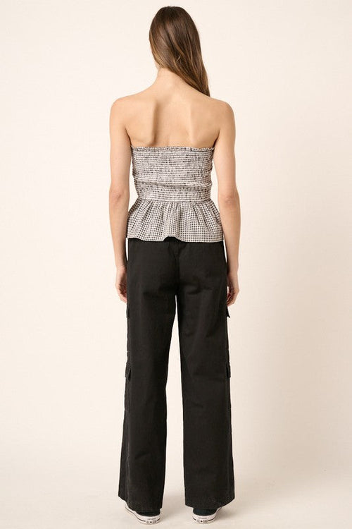 Women's Low Rise, Elastic Waistband, Cargo Pants With 6 Pockets
