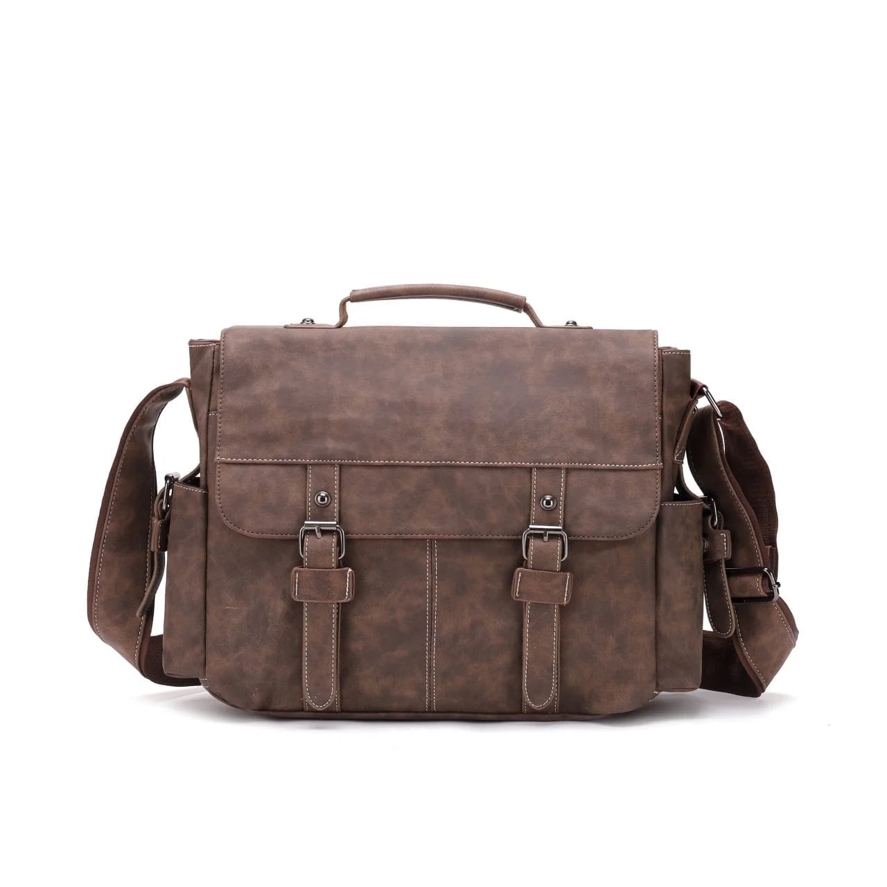 Men's Vintage Designer, Hand Stitched Leather Briefcase,  Serves As A Trendy Item To Show Individuality, Making The User Stand Out From The Crowd.....15% OFF!