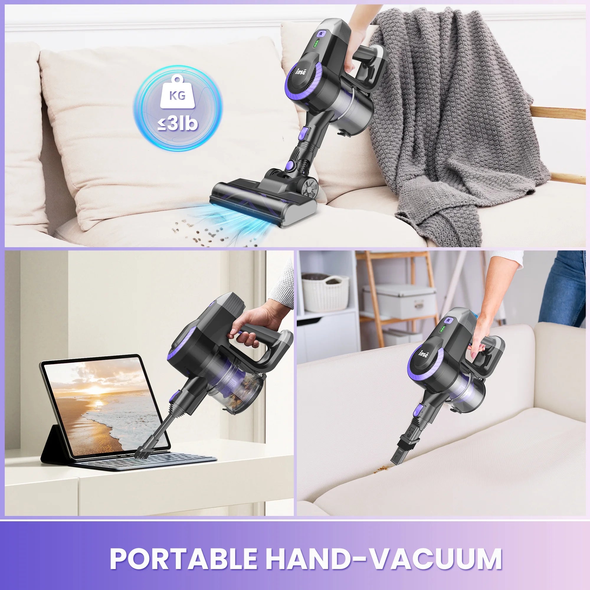 Cordless Vacuum Cleaner,  For Carpet-Hardwood Floor-Pet Hair, 5-Layer High-Efficiency Filtration System, Powerful Suction & Strong Motor.....154@ OFF! TRENDING NOW!