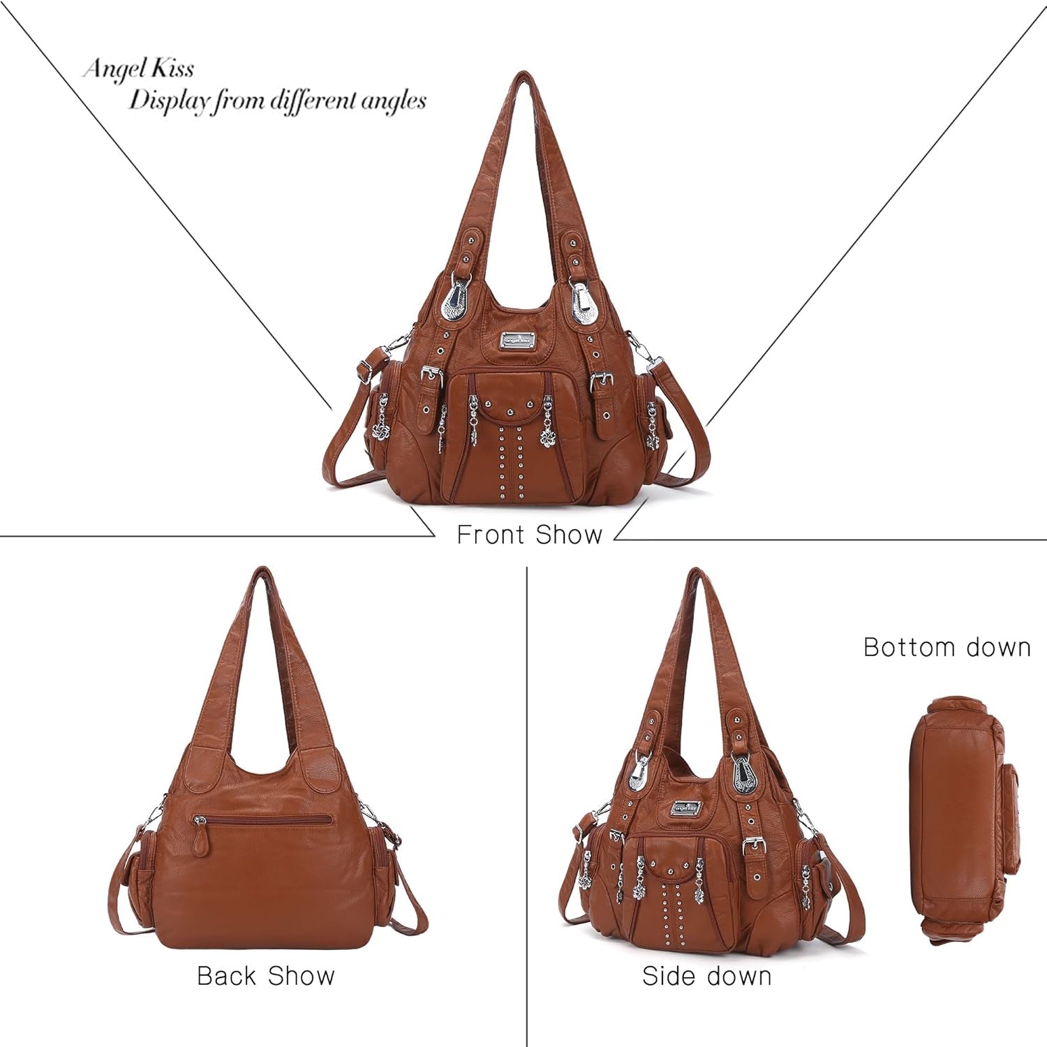  Women's Large Hobo Bag, Soft Leather Shoulder Bag With Adjustable Shoulder Strap, The Perfect "Hold Everything Bag"...10% OFF!  TRENDING THIS WEEK!!