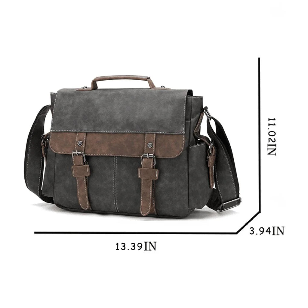 Men's Vintage Designer, Hand Stitched Leather Briefcase,  Serves As A Trendy Item To Show Individuality, Making The User Stand Out From The Crowd.....15% OFF!