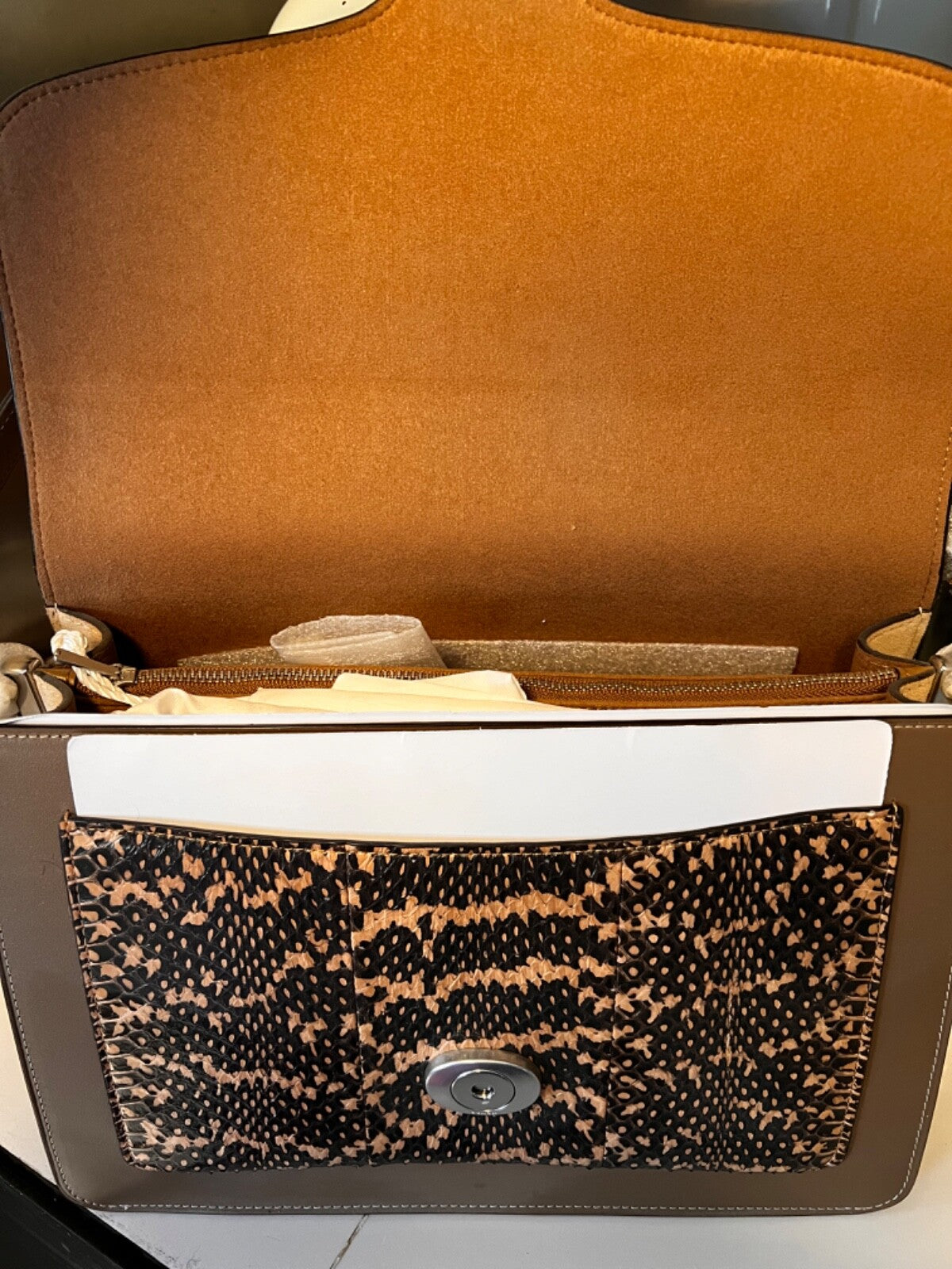 Coach "Tabby" Snakeskin Shoulder Bag. Featuring  A Zip & Push Lock Closure, As Well As An Adjustable Top Handle & Cross-Body Strap For Versatile Carrying Options....15% OFF! TRENDING NOW!