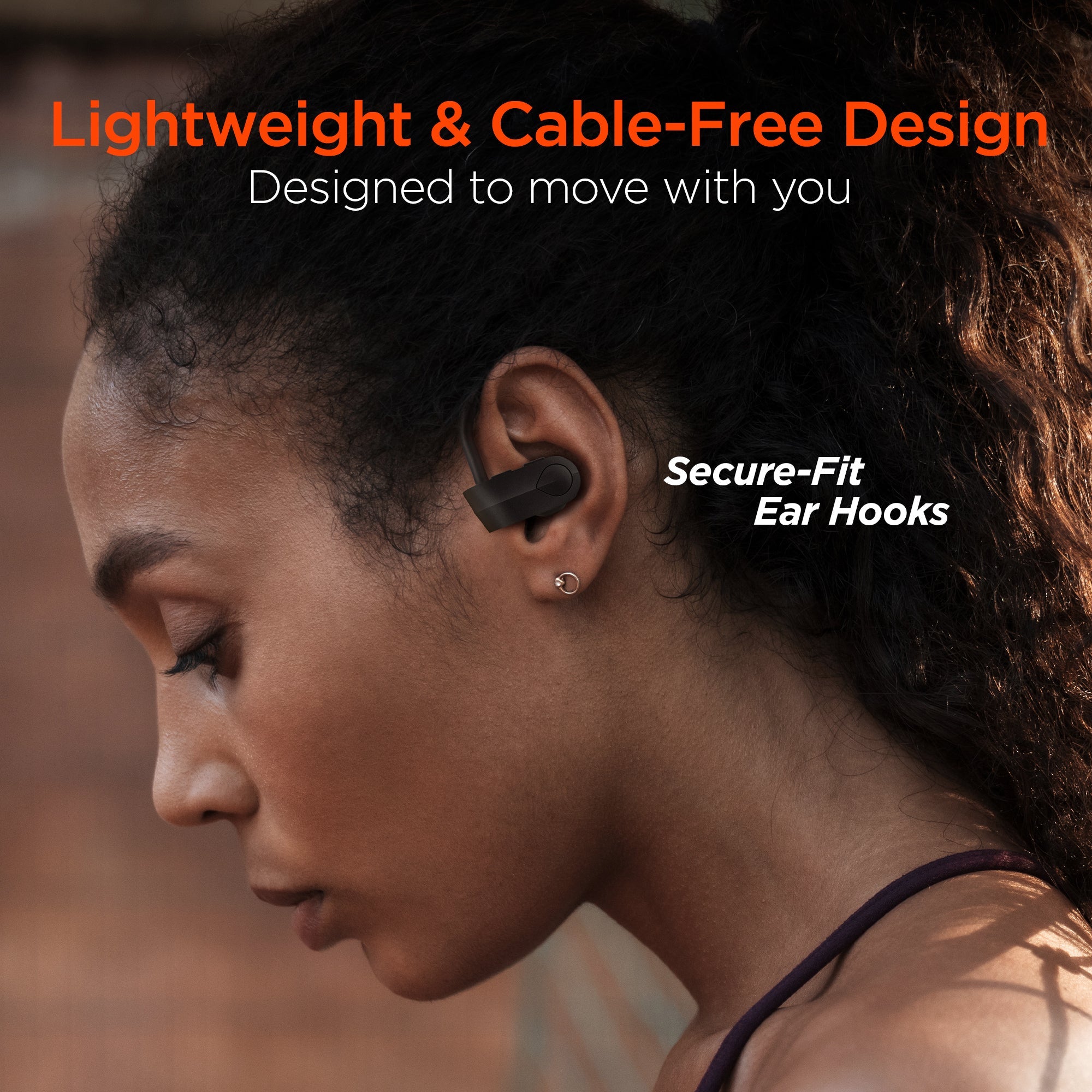 Bluetooth Wireless Earbuds With 4 Hours Ff Playtime Per Charge, HD Stereo Sound, Wireless Secure-Fit Ear Hooks, Music + Calls