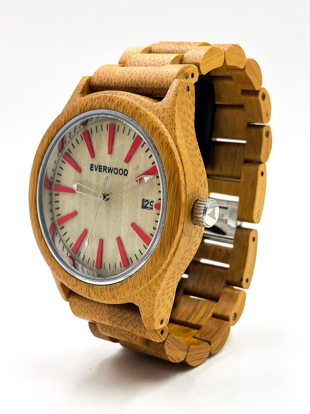 Men's/Women's Custom Bamboo Watch/Case, With Date, Custom Bamboo 3 Link Adjustable Watch Band....ANYTHING BAMBOO IS STILL TRENDING!
