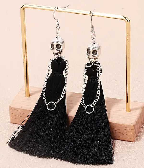 Halloween Skeleton Skull Bride With Tassel Drop-Earing....20% OFF!